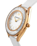 Swarovski Crystalline Aura Silver Dial White Leather Strap Watch for Women - 5519453