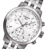 Tissot PRC 200 Chronograph White Dial Silver Steel Strap Watch For Men - T055.417.11.017.00