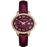 Michael Kors Whitley Quartz Burgundy Dial Burgundy Leather Strap Watch For Women - MK2430