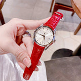 Tissot Couturier Lady Silver Dial Red Leather Strap Watch for Women - T035.210.16.031.01