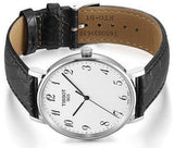 Tissot Everytime Desire Medium White Dial Black Leather Strap Watch For Men - T109.410.16.032.00