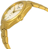 Tissot T Classic PR 100 Quartz White Dial Gold Steel Strap Watch for Men - T101.410.33.031.00