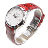 Tissot Couturier White Dial Red Leather Watch For Women - T035.210.16.011.01