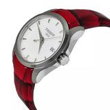 Tissot Couturier White Dial Red Leather Watch For Women - T035.210.16.011.01