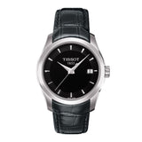 Tissot T Trend Couturier Black Dial Black Leather Strap Watch For Women - T035.210.16.051.00