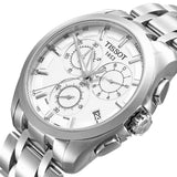 Tissot Couturier Chronograph White Dial Silver Steel Strap Watch For Men - T035.617.11.031.00