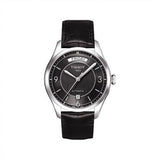 Tissot T One Automatic Black Dial Black Leather Strap Watch For Men - T038.430.16.057.00