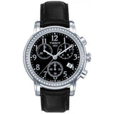 Tissot Dressport Diamonds Black Dial Black Leather Strap Watch for Women - T050.217.16.057.01