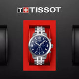 Tissot PRC 200 Chronograph Blue Dial Silver Steel Strap Watch For Men - T055.417.11.047.00