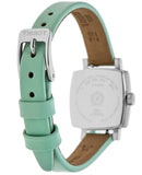 Tissot T Lady Lovely Square Silver Dial Light Green Leather Strap Watch for Women - T058.109.16.031.01