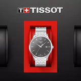 Tissot T Classic Tradition Grey Dial Silver Steel Strap Watch For Men - T063.610.11.067.00