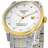 Tissot Luxury Powermatic 80 White Dial Silver Steel Strap Watch For Men - T086.408.22.036.00