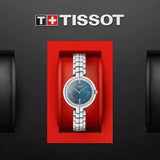 Tissot T Lady Flamingo Blue Mother of Pearl Dial Silver Steel Strap Watch For Women - T094.210.11.121.00