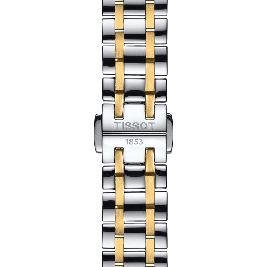 Tissot Chemin Des Tourelles Powermatic 80 Lady Mother of Pearl White Dial Two Tone Steel Strap Watch For Women - T099.207.22.118.00