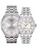 Tissot Chemin Des Tourelles Powermatic 80 Rubies Mother of Pearl Dial Silver Steel Strap Watch For Women - T099.207.11.113.00