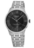 Tissot Chemin Des Tourelles Powermatic 80 Black Dial Silver Steel Strap Watch For Men - T099.407.11.058.00