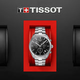 Tissot T Classic PR 100 Chronograph Black Dial Silver Steel Strap Watch for Men - T101.417.11.051.00