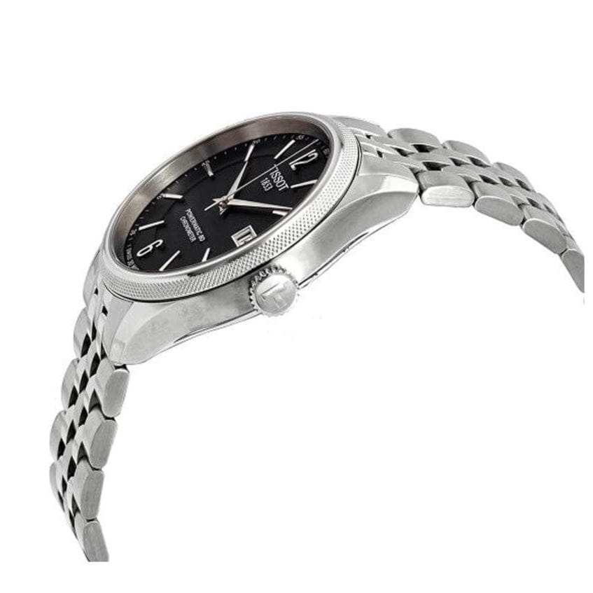 Tissot Ballade Powermatic 80 Cosc Black Dial Silver Steel Strap Watch For Men - T108.408.11.057.00
