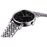 Tissot Everytime Large Black Dial Silver Mesh Bracelet Watch For Men - T109.610.11.077.00