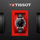 Tissot Everytime Medium Black Dial Black Leather Strap Watch For Men - T109.410.16.053.00