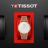 Tissot Everytime Medium White Dial Rose Gold Mesh Bracelet Watch For Men - T109.410.33.031.00