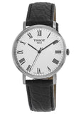 Tissot Everytime Medium White Dial Black Leather Strap Watch For Men - T109.410.16.033.01