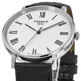 Tissot Everytime Medium White Dial Black Leather Strap Watch For Men - T109.410.16.033.01