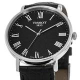 Tissot Everytime Medium Black Dial Black Leather Strap Watch For Men - T109.410.16.053.00