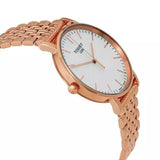 Tissot Everytime Medium White Dial Rose Gold Mesh Bracelet Watch For Men - T109.410.33.031.00