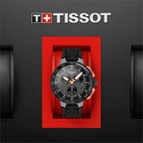 Tissot T Race Cycling Chronograph Black Dial Black Rubber Strap Watch For Men - T111.417.37.441.07