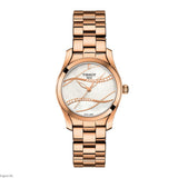 Tissot T Wave T Lady Mother of Pearl Dial Rose Gold Steel Strap Watch For Women - T112.210.33.111.00