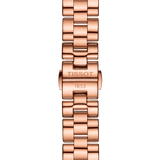 Tissot T Wave Mother of Pearl Dial Rose Gold Steel Strap Watch For Women - T112.210.33.113.00