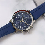 Tissot T Sport PRC 200 Chronograph Blue Rubber Strap Watch For Men - T114.417.17.047.00