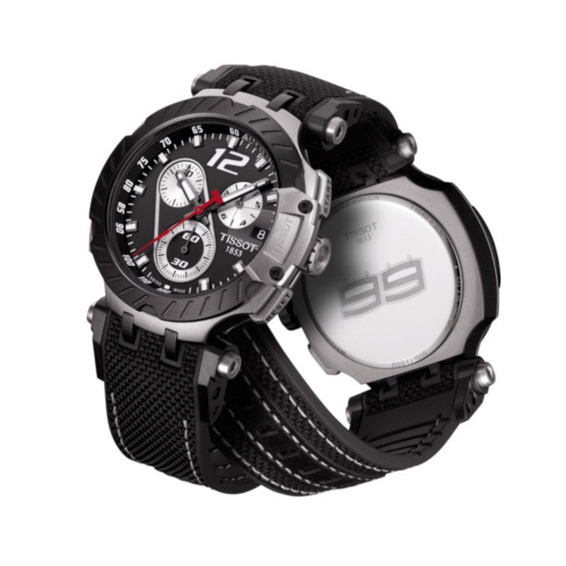 Tissot T Race Chronograph Anthracite Black Dial Black Silicone Strap Watch For Men - T115.417.27.061.00
