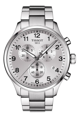 Tissot Chrono XL Classic Silver Dial Silver Steel Strap Watch For Men - T116.617.11.037.00