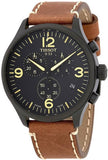 Tissot T Sport Chrono XL Black Dial Brown Leather Strap Watch For Men - T116.617.36.057.00