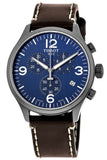 Tissot Chrono XL Blue Dial Brown Leather Strap Watch For Men - T116.617.36.047.00