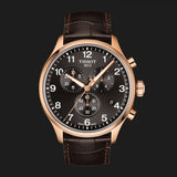 Tissot Chrono XL Black Dial Brown Leather Strap Watch For Men - T116.617.36.057.01