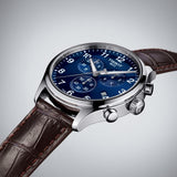 Tissot Chrono XL Classic Blue Dial Brown Leather Strap Watch For Men - T116.617.16.047.00