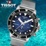 Tissot Seastar 1000 Chronograph Blue Dial Silver Mesh Bracelet Watch For Men - T120.417.11.041.02