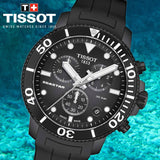 Tissot Seastar 1000 Chronograph Black Dial Black Silicone Strap Watch For Men - T120.417.37.051.02