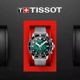 Tissot Seastar 1000 Chronograph Green Dial Silver Mesh Bracelet Watch For Men - T120.417.11.091.00