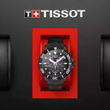 Tissot Seastar 1000 Chronograph Black Dial Black Silicone Strap Watch For Men - T120.417.37.051.02