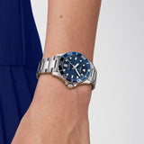 Tissot Seastar 1000 Lady Blue Dial Silver Steel Strap Watch For Women - T120.210.11.041.00