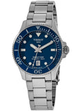 Tissot Seastar 1000 Lady Blue Dial Silver Steel Strap Watch For Women - T120.210.11.041.00