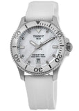 Tissot Seastar 1000 Quartz Mother of Pearl Dial White Rubber Strap Watch for Women - T120.210.17.116.00