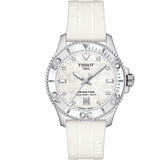 Tissot Seastar 1000 Quartz Mother of Pearl Dial White Rubber Strap Watch for Women - T120.210.17.116.00