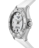 Tissot Seastar 1000 Quartz Mother of Pearl Dial White Rubber Strap Watch for Women - T120.210.17.116.00