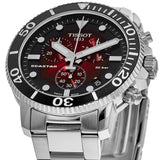 Tissot Seastar 1000 Chronograph Red Dial Silver Steel Strap Watch For Men - T120.417.11.421.00