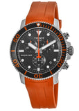 Tissot Seastar 1000 Chronograph Black Dial Orange Rubber Strap Watch For Men - T120.417.17.051.01